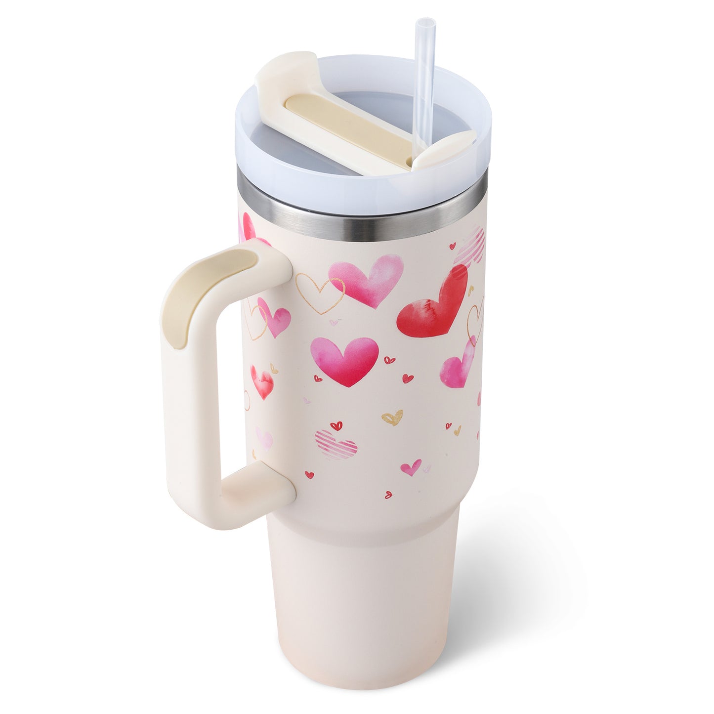 40 Oz Tumbler With Handle Straw Insulated